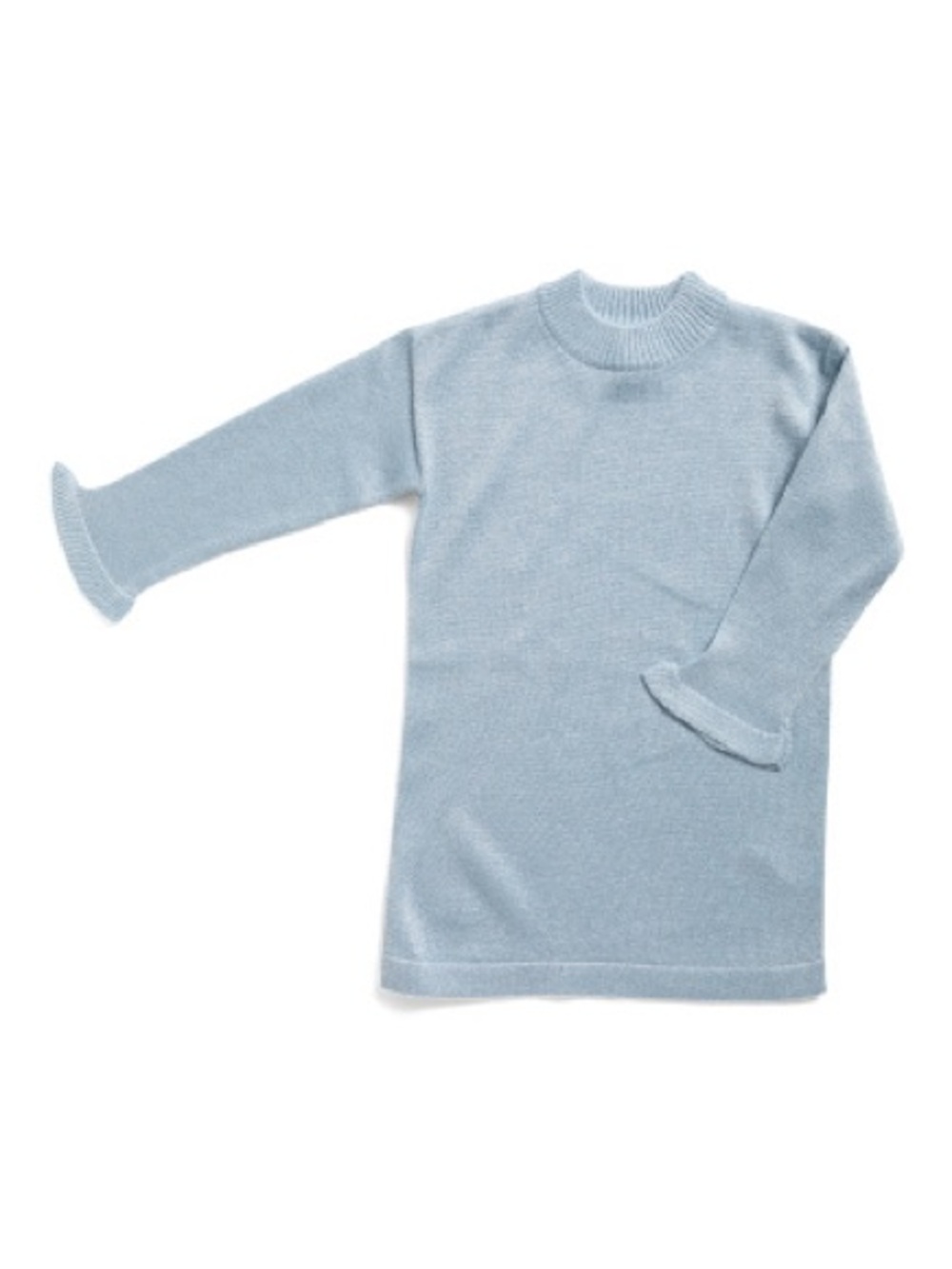 Soft Light Blue Crewneck Dress for Kids
